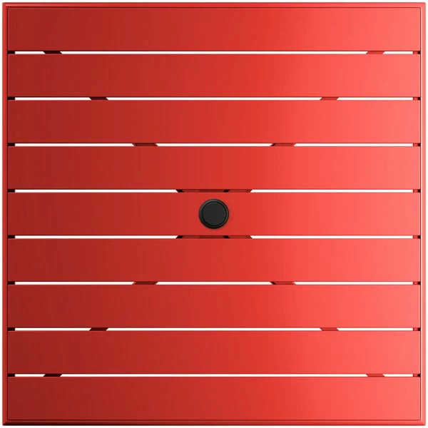 Lancaster Table & Seating 36" X 36" Red Powder-Coated Aluminum Dining Height Outdoor Table With Umbrella Hole And 4 Side Chairs 5 Lancaster Table & Seating 36" X 36" Red Powder-Coated Aluminum Dining Height Outdoor Table With Umbrella Hole And 4 Side Chairs - Image 5