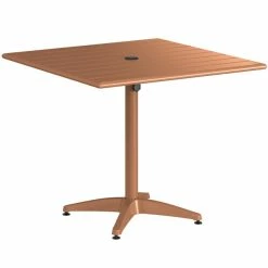Lancaster Table & Seating 36" X 36" Brown Powder-Coated Aluminum Dining Height Outdoor Table With Umbrella Hole And 4 Side Chairs 8 Lancaster Table & Seating 36" X 36" Brown Powder-Coated Aluminum Dining Height Outdoor Table With Umbrella Hole And 4 Side Chairs -Lancaster Table & Seating Shop 2310194