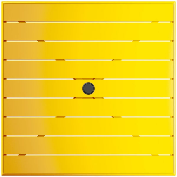 Lancaster Table & Seating 36" X 36" Yellow Powder-Coated Aluminum Dining Height Outdoor Table With Umbrella Hole 3 Lancaster Table & Seating 36" X 36" Yellow Powder-Coated Aluminum Dining Height Outdoor Table With Umbrella Hole - Image 3