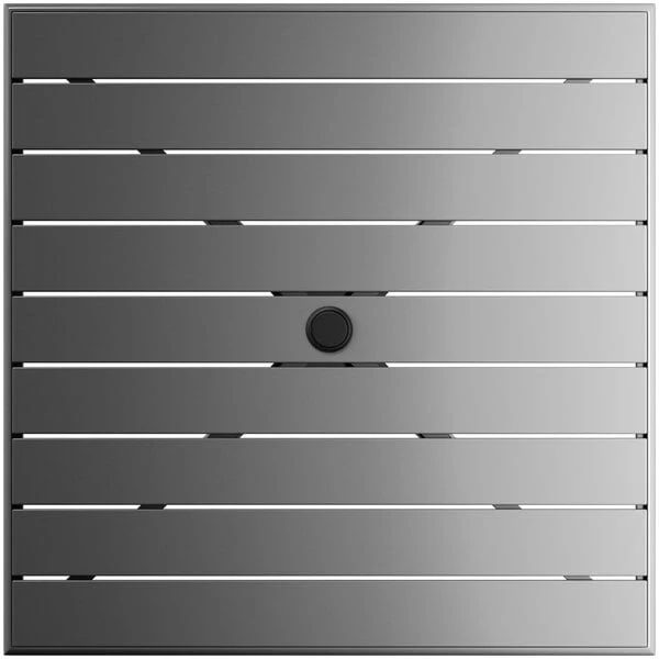 Lancaster Table & Seating 36" X 36" Matte Gray Powder-Coated Aluminum Dining Height Outdoor Table With Umbrella Hole And 4 Arm Chairs 5 Lancaster Table & Seating 36" X 36" Matte Gray Powder-Coated Aluminum Dining Height Outdoor Table With Umbrella Hole And 4 Arm Chairs - Image 5