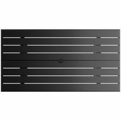 Lancaster Table & Seating 32" X 60" Black Powder-Coated Aluminum Standard Height Outdoor Table With Umbrella Hole And 4 Side Chairs -Lancaster Table & Seating Shop 2310629