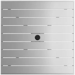 Lancaster Table & Seating 36" X 36" Silver Powder-Coated Aluminum Dining Height Outdoor Table With Umbrella Hole And 4 Arm Chairs -Lancaster Table & Seating Shop 2310996