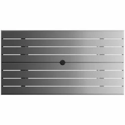 Lancaster Table & Seating 32" X 60" Gray Powder-Coated Aluminum Dining Height Outdoor Table With Umbrella Hole -Lancaster Table & Seating Shop 2311573