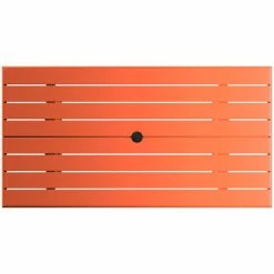 Lancaster Table & Seating 32" X 60" Orange Powder-Coated Aluminum Dining Height Outdoor Table With Umbrella Hole -Lancaster Table & Seating Shop 2311575