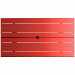 Lancaster Table & Seating 32" X 60" Red Powder-Coated Aluminum Dining Height Outdoor Table With Umbrella Hole -Lancaster Table & Seating Shop 2311577