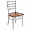 BFM Seating Lima Silver Mist Steel Side Chair With Autumn Ash Wooden Seat