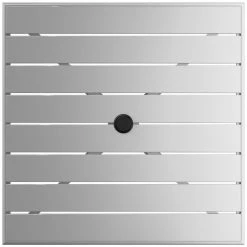 Lancaster Table & Seating 32" X 32" Silver Powder-Coated Aluminum Dining Height Outdoor Table With Umbrella Hole And 4 Arm Chairs -Lancaster Table & Seating Shop 2312677