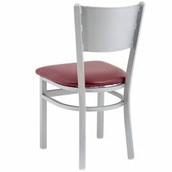 BFM Seating Axel Silver Mist Steel Side Chair With Burgundy Padded Vinyl Seat 5 BFM Seating Axel Silver Mist Steel Side Chair With Burgundy Padded Vinyl Seat -Lancaster Table & Seating Shop 2313298