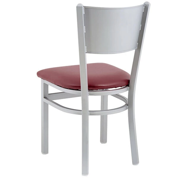 BFM Seating Axel Silver Mist Steel Side Chair With Burgundy Padded Vinyl Seat 3 BFM Seating Axel Silver Mist Steel Side Chair With Burgundy Padded Vinyl Seat - Image 3