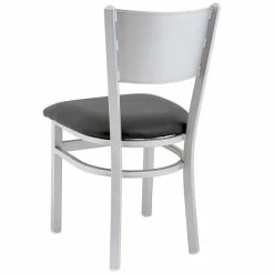 BFM Seating Axel Silver Mist Steel Side Chair With Black Padded Vinyl Seat 5 BFM Seating Axel Silver Mist Steel Side Chair With Black Padded Vinyl Seat -Lancaster Table & Seating Shop 2313304