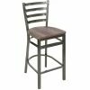 BFM Seating Lima Clear Coated Steel Counter Height Barstool With Relic Knotty Pine Seat