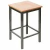 BFM Seating Trent Clear Coated Steel Bar Height Bar Stool With Natural Wooden Seat