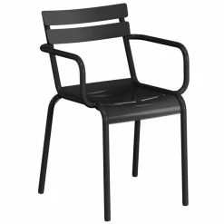 Lancaster Table & Seating 36" X 36" Black Powder-Coated Aluminum Standard Height Outdoor Table With Umbrella Hole And 4 Arm Chairs 7 Lancaster Table & Seating 36" X 36" Black Powder-Coated Aluminum Standard Height Outdoor Table With Umbrella Hole And 4 Arm Chairs -Lancaster Table & Seating Shop 2342493