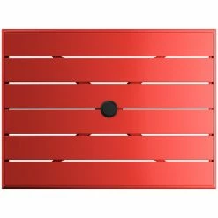 Lancaster Table & Seating 24" X 32" Red Powder-Coated Aluminum Dining Height Outdoor Table With Umbrella Hole And 2 Side Chairs -Lancaster Table & Seating Shop 2342576