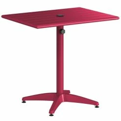 Lancaster Table & Seating 24" X 32" Sangria Powder-Coated Aluminum Standard Height Outdoor Table With Umbrella Hole And 2 Side Chairs -Lancaster Table & Seating Shop 2342579
