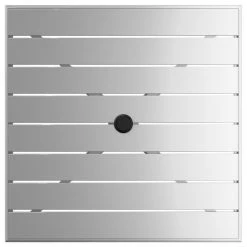 Lancaster Table & Seating 32" X 32" Silver Powder-Coated Aluminum Bar Height Outdoor Table With Umbrella Hole And 4 Barstools -Lancaster Table & Seating Shop 2342594