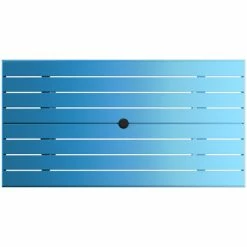 Lancaster Table & Seating 32" X 60" Blue Powder-Coated Aluminum Dining Height Outdoor Table With Umbrella Hole And 4 Side Chairs -Lancaster Table & Seating Shop 2342608