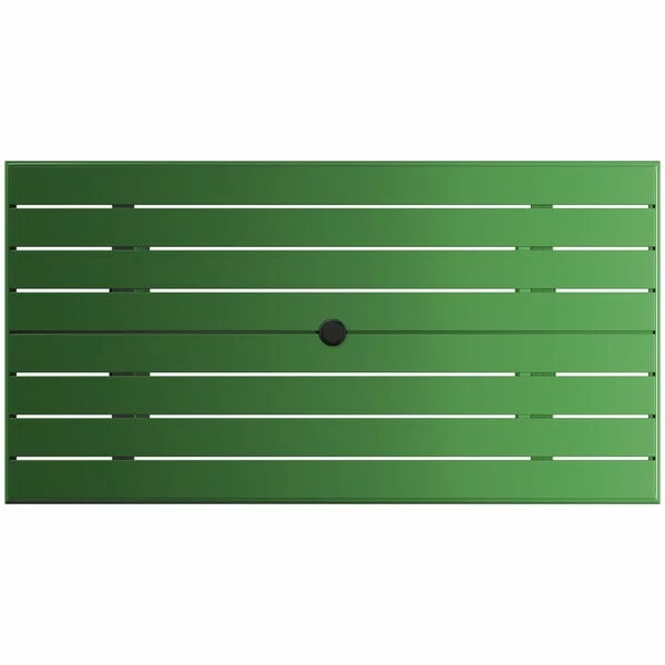 Lancaster Table & Seating 32" X 60" Green Powder-Coated Aluminum Standard Height Outdoor Table With Umbrella Hole And 4 Arm Chairs 5 Lancaster Table & Seating 32" X 60" Green Powder-Coated Aluminum Standard Height Outdoor Table With Umbrella Hole And 4 Arm Chairs - Image 5