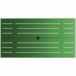 Lancaster Table & Seating 32" X 60" Green Powder-Coated Aluminum Standard Height Outdoor Table With Umbrella Hole And 6 Side Chairs -Lancaster Table & Seating Shop 2342645