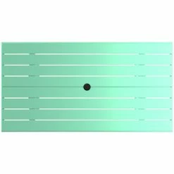 Lancaster Table & Seating 32" X 60" Seafoam Powder-Coated Aluminum Standard Height Outdoor Table With Umbrella Hole And 4 Arm Chairs -Lancaster Table & Seating Shop 2342654