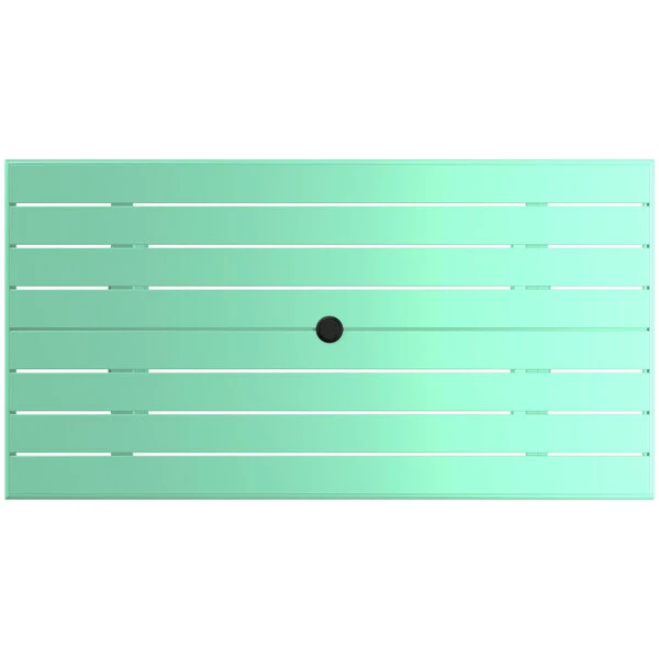 Lancaster Table & Seating 32" X 60" Seafoam Powder-Coated Aluminum Standard Height Outdoor Table With Umbrella Hole And 6 Side Chairs 5 Lancaster Table & Seating 32" X 60" Seafoam Powder-Coated Aluminum Standard Height Outdoor Table With Umbrella Hole And 6 Side Chairs - Image 5