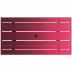 Lancaster Table & Seating 32" X 60" Sangria Powder-Coated Aluminum Standard Height Outdoor Table With Umbrella Hole And 4 Side Chairs -Lancaster Table & Seating Shop 2342662