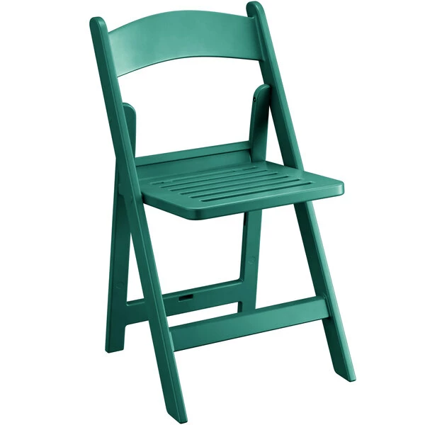 Lancaster Table & Seating Green Resin Folding Chair With Slatted Seat 2 Lancaster Table & Seating Green Resin Folding Chair With Slatted Seat - Image 2