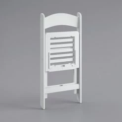 Lancaster Table & Seating White Resin Folding Chair With Slatted Seat -Lancaster Table & Seating Shop 2347954