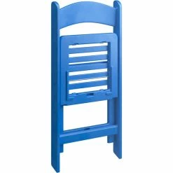 Lancaster Table & Seating Blue Resin Folding Chair With Slatted Seat -Lancaster Table & Seating Shop 2353495