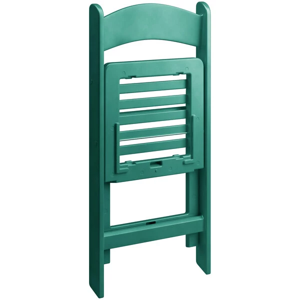 Lancaster Table & Seating Green Resin Folding Chair With Slatted Seat 4 Lancaster Table & Seating Green Resin Folding Chair With Slatted Seat - Image 4