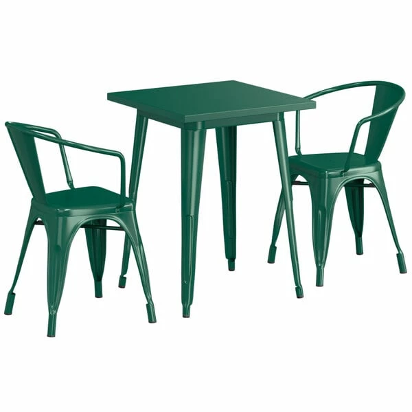 LT&S Alloy Series Lancaster Table & Seating Alloy Series 24" X 24" Emerald Dining Height Outdoor Table With 2 Arm Chairs 2 LT&S Alloy Series Lancaster Table & Seating Alloy Series 24" X 24" Emerald Dining Height Outdoor Table With 2 Arm Chairs - Image 2