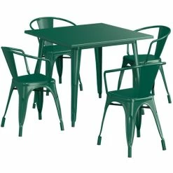 LT&S Alloy Series Lancaster Table & Seating Alloy Series 36" X 36" Emerald Dining Height Outdoor Table With 4 Arm Chairs -Lancaster Table & Seating Shop 2358719
