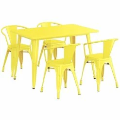 LT&S Alloy Series Lancaster Table & Seating Alloy Series 48" X 30" Yellow Dining Height Outdoor Table With 4 Arm Chairs 6 LT&S Alloy Series Lancaster Table & Seating Alloy Series 48" X 30" Yellow Dining Height Outdoor Table With 4 Arm Chairs -Lancaster Table & Seating Shop 2358832