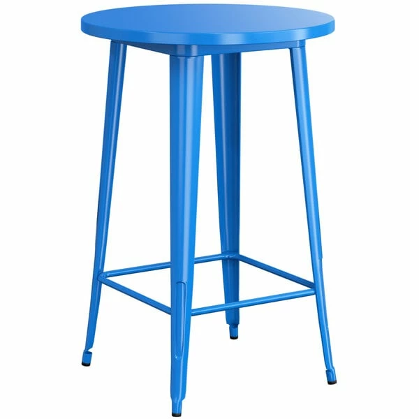 LT&S Alloy Series Lancaster Table & Seating Alloy Series 30" Round Blue Outdoor Bar Height Table 2 LT&S Alloy Series Lancaster Table & Seating Alloy Series 30" Round Blue Outdoor Bar Height Table - Image 2