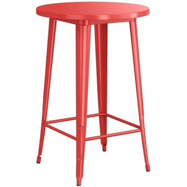 LT&S Alloy Series Lancaster Table & Seating Alloy Series 30" Round Red Outdoor Bar Height Table 2 LT&S Alloy Series Lancaster Table & Seating Alloy Series 30" Round Red Outdoor Bar Height Table - Image 2