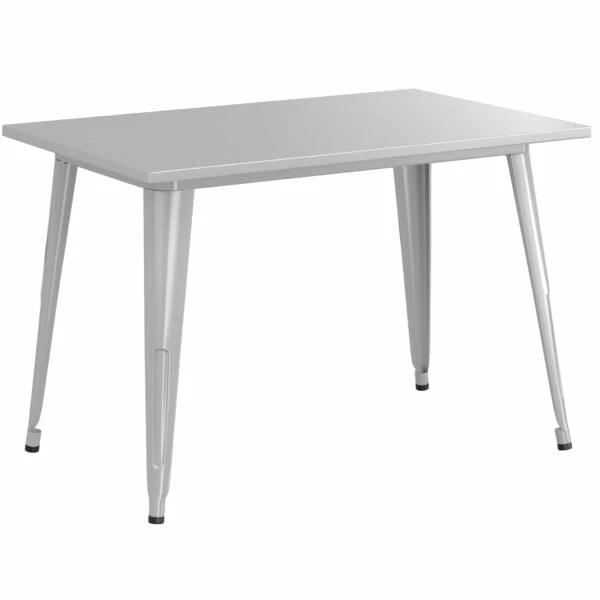 LT&S Alloy Series Lancaster Table & Seating Alloy Series 48" X 30" Silver Dining Height Outdoor Table 2 LT&S Alloy Series Lancaster Table & Seating Alloy Series 48" X 30" Silver Dining Height Outdoor Table - Image 2