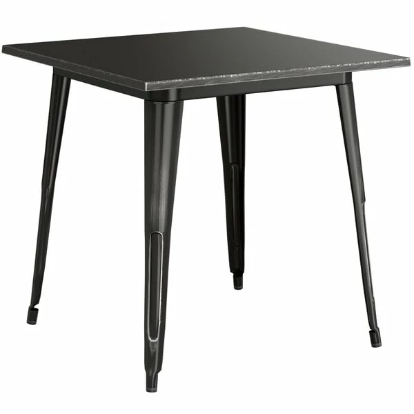 LT&S Alloy Series Lancaster Table & Seating Alloy Series 32" X 32" Distressed Black Dining Height Outdoor Table 2 LT&S Alloy Series Lancaster Table & Seating Alloy Series 32" X 32" Distressed Black Dining Height Outdoor Table - Image 2