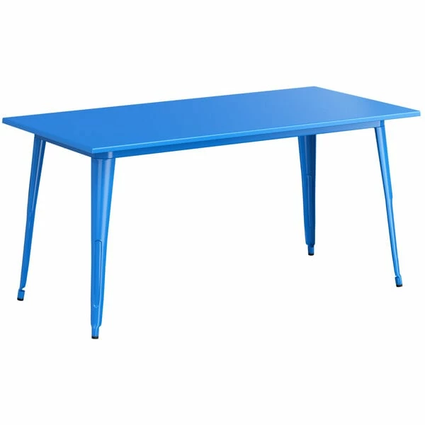 LT&S Alloy Series Lancaster Table & Seating Alloy Series 63" X 32" Blue Dining Height Outdoor Table 2 LT&S Alloy Series Lancaster Table & Seating Alloy Series 63" X 32" Blue Dining Height Outdoor Table - Image 2