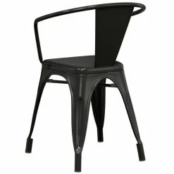 LT&S Alloy Series Lancaster Table & Seating Alloy Series Black Metal Indoor / Outdoor Industrial Cafe Arm Chair -Lancaster Table & Seating Shop 2361183
