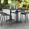 Lancaster Table & Seating 32" X 48" Black Powder-Coated Aluminum Dining Height Outdoor Table With Umbrella Hole