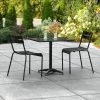Lancaster Table & Seating 24" X 32" Black Powder-Coated Aluminum Standard Height Outdoor Table With Umbrella Hole And 2 Side Chairs