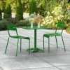 Lancaster Table & Seating 24" X 32" Green Powder-Coated Aluminum Standard Height Outdoor Table With Umbrella Hole And 2 Side Chairs