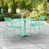 Lancaster Table & Seating 24" X 32" Seafoam Powder-Coated Aluminum Standard Height Outdoor Table With Umbrella Hole And 2 Arm Chairs