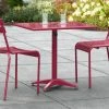 Lancaster Table & Seating 24" X 32" Sangria Powder-Coated Aluminum Dining Height Outdoor Table With Umbrella Hole