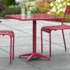 Lancaster Table & Seating 32" X 32" Sangria Powder-Coated Aluminum Dining Height Outdoor Table With Umbrella Hole