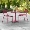 Lancaster Table & Seating 24" X 32" Sangria Powder-Coated Aluminum Standard Height Outdoor Table With Umbrella Hole And 2 Side Chairs