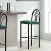 Lancaster Table & Seating Fan Back Bar Height Cafe Chair With 1 3/4" Green Fabric Seat