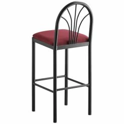 Lancaster Table & Seating Fan Back Bar Height Cafe Chair With 1 3/4" Maroon Fabric Seat -Lancaster Table & Seating Shop 2370548
