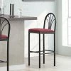 Lancaster Table & Seating Fan Back Bar Height Cafe Chair With 1 3/4" Maroon Fabric Seat