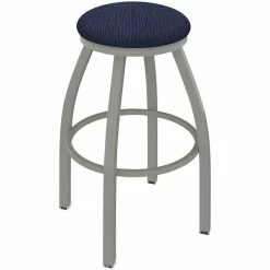 Holland Bar Stool XL 802 Misha 30" Ladderback Swivel Bar Stool With Anodized Nickel Finish And Graph Anchor Seat